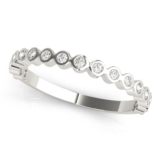14K White Gold Stackable Ring With 0.12 TCW Diamond (Lab Grown VS-SI1, E/F/G)