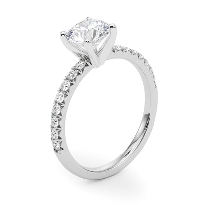 14K White Gold Engagement Rings Round Center With 2.24 TCW Diamond (Lab Grown VS-SI1, E/F/G)