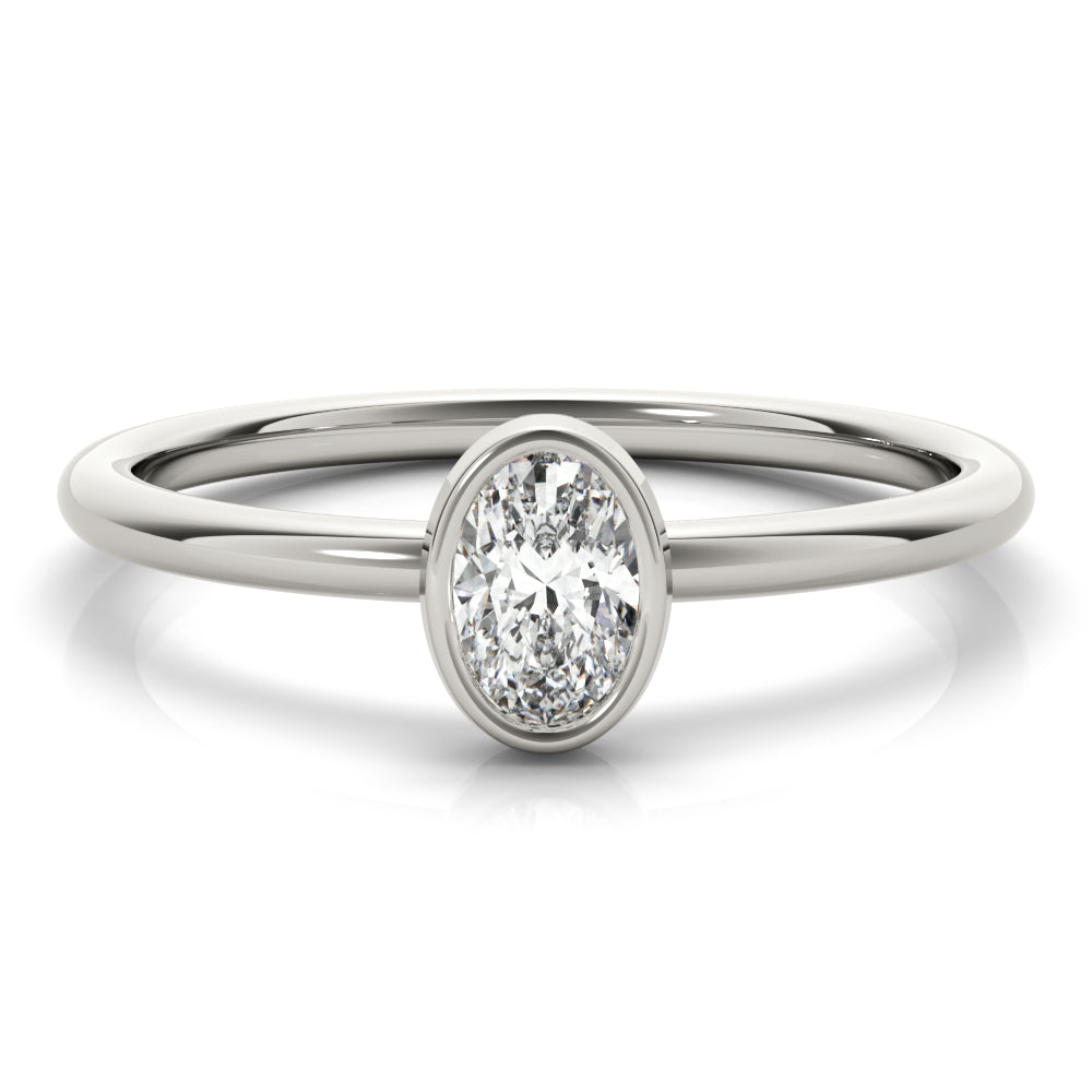 14K White Gold Oval Solitaire Stackable With 0.25 TCW Diamond (Lab Grown VS-SI1, E/F/G)