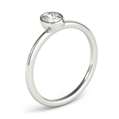 14K White Gold Oval Solitaire Stackable With 0.25 TCW Diamond (Lab Grown VS-SI1, E/F/G)