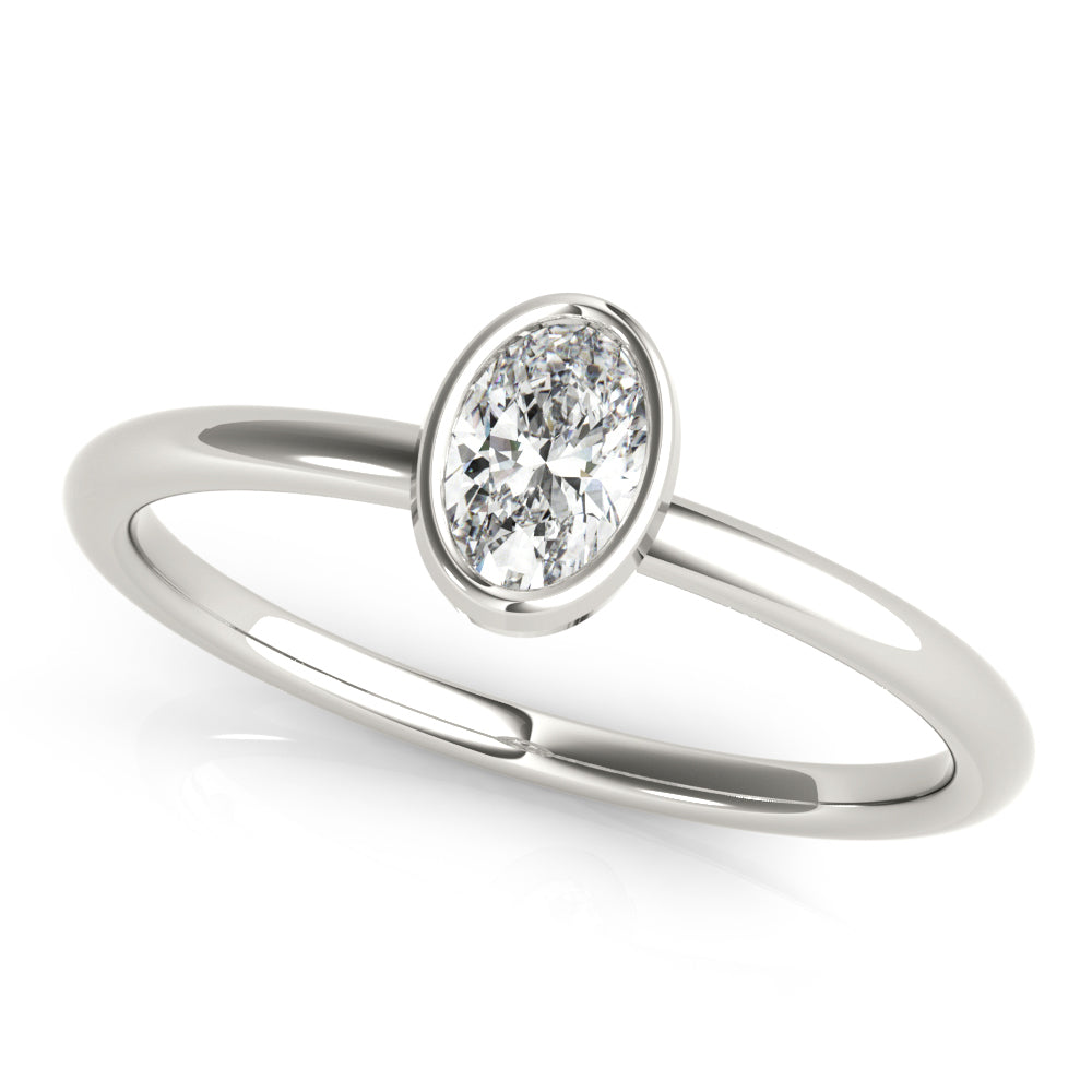 14K White Gold Oval Solitaire Stackable With 0.25 TCW Diamond (Lab Grown VS-SI1, E/F/G)