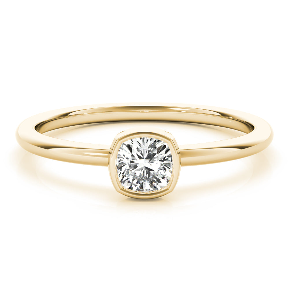 14K Yellow Gold Cushion Solitaire Stackable With 0.40 TCW Diamond (Lab Grown VS-SI1, E/F/G)