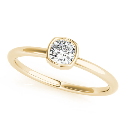 14K Yellow Gold Cushion Solitaire Stackable With 0.40 TCW Diamond (Lab Grown VS-SI1, E/F/G)