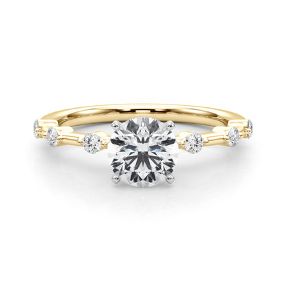 14K Yellow Gold Rd Shared Pr Single Row With 0.18 TCW Diamond (Lab Grown VS-SI1, E/F/G)