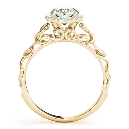14K Yellow Gold Engagement Rings Solitaires Any Shape With 0.58 TCW Diamond (Lab Grown VS-SI1, E/F/G)