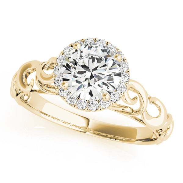 14K Yellow Gold Engagement Rings Solitaires Any Shape With 0.58 TCW Diamond (Lab Grown VS-SI1, E/F/G)