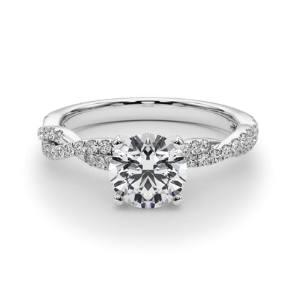 14K White Gold Engagement Ring With 0.19 TCW Diamond (Lab Grown VS-SI1, E/F/G)