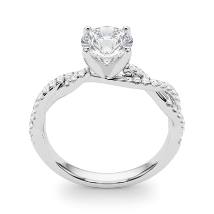 14K White Gold Engagement Ring With 0.19 TCW Diamond (Lab Grown VS-SI1, E/F/G)