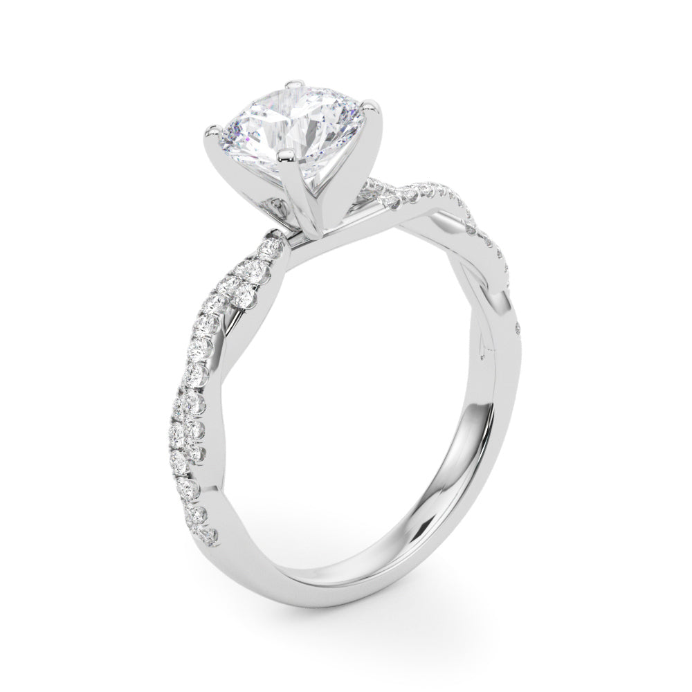 14K White Gold Engagement Ring With 0.19 TCW Diamond (Lab Grown VS-SI1, E/F/G)