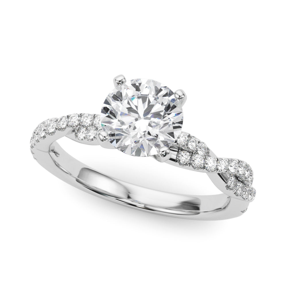 14K White Gold Engagement Ring With 0.19 TCW Diamond (Lab Grown VS-SI1, E/F/G)