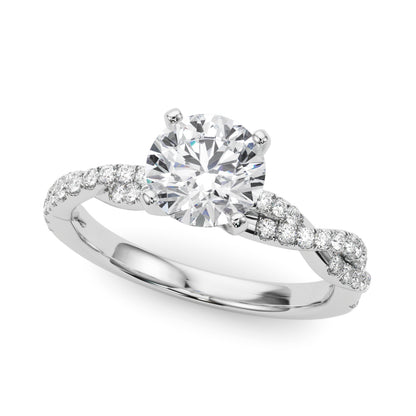 14K White Gold Engagement Ring With 0.19 TCW Diamond (Lab Grown VS-SI1, E/F/G)