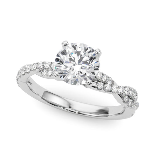 14K White Gold Engagement Ring With 0.19 TCW Diamond (Lab Grown VS-SI1, E/F/G)