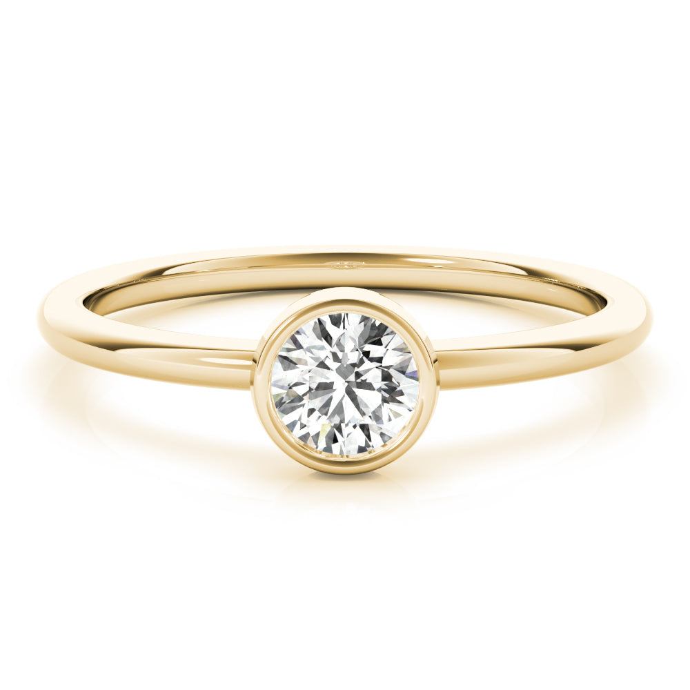 14K Yellow Gold Round Solitaire Stackable With 0.33 TCW Diamond (Lab Grown VS-SI1, E/F/G)