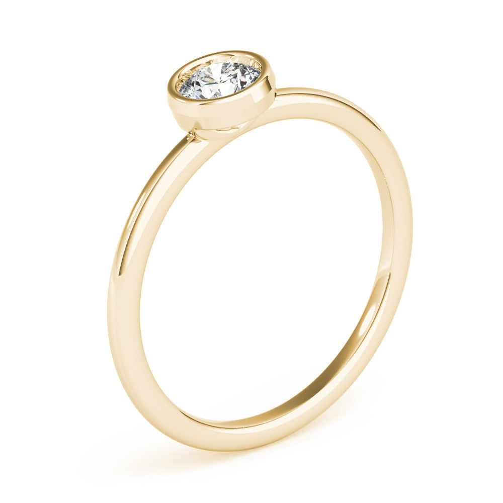 14K Yellow Gold Round Solitaire Stackable With 0.33 TCW Diamond (Lab Grown VS-SI1, E/F/G)