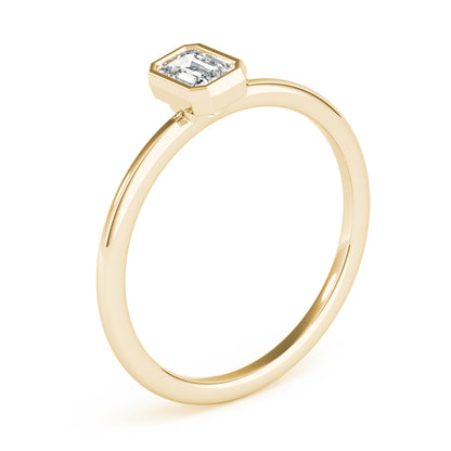 14K Yellow Gold Emerald Solitaire Stackable With 0.30 TCW Diamond (Lab Grown VS-SI1, E/F/G)