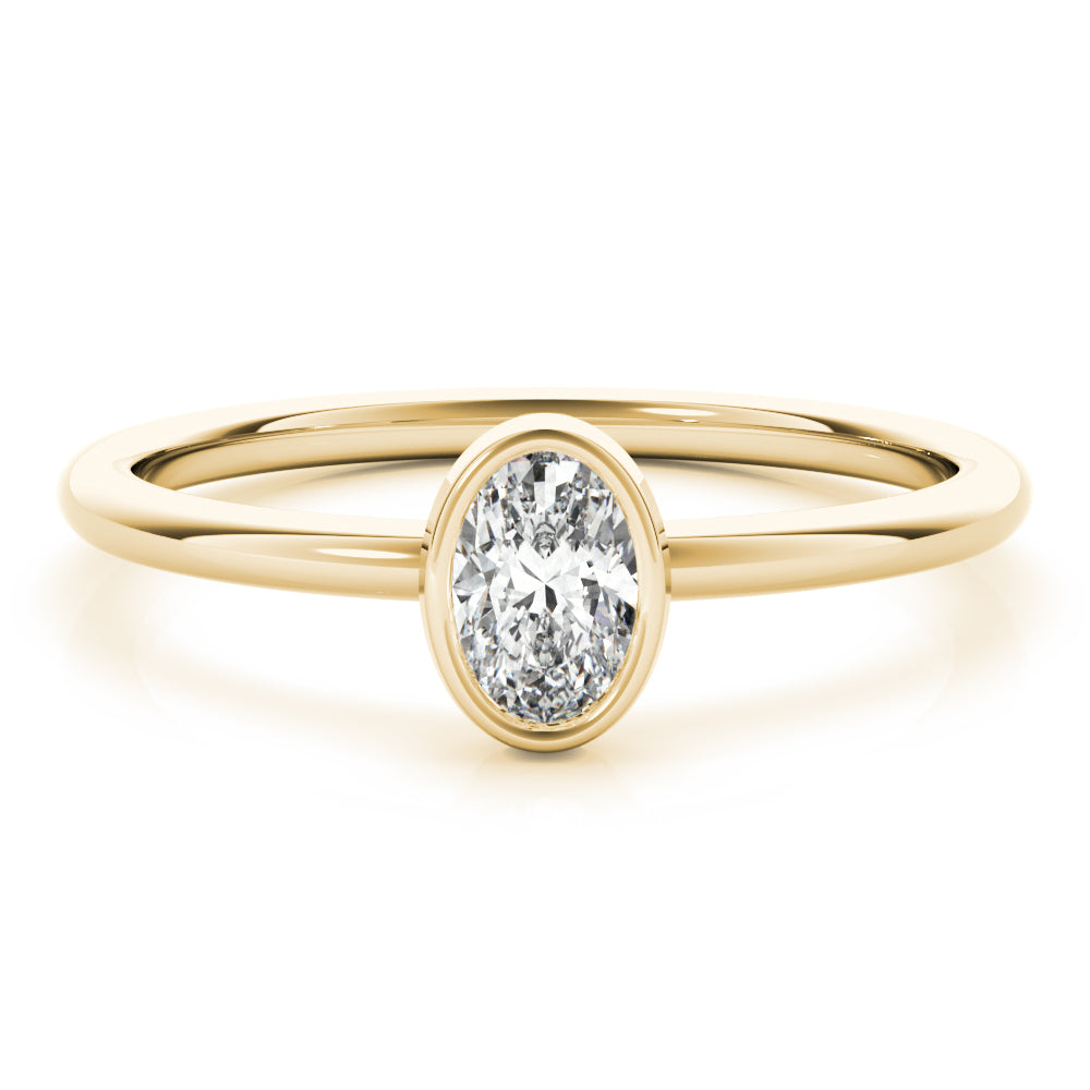 14K Yellow Gold Oval Solitaire Stackable With 0.25 TCW Diamond (Lab Grown VS-SI1, E/F/G)