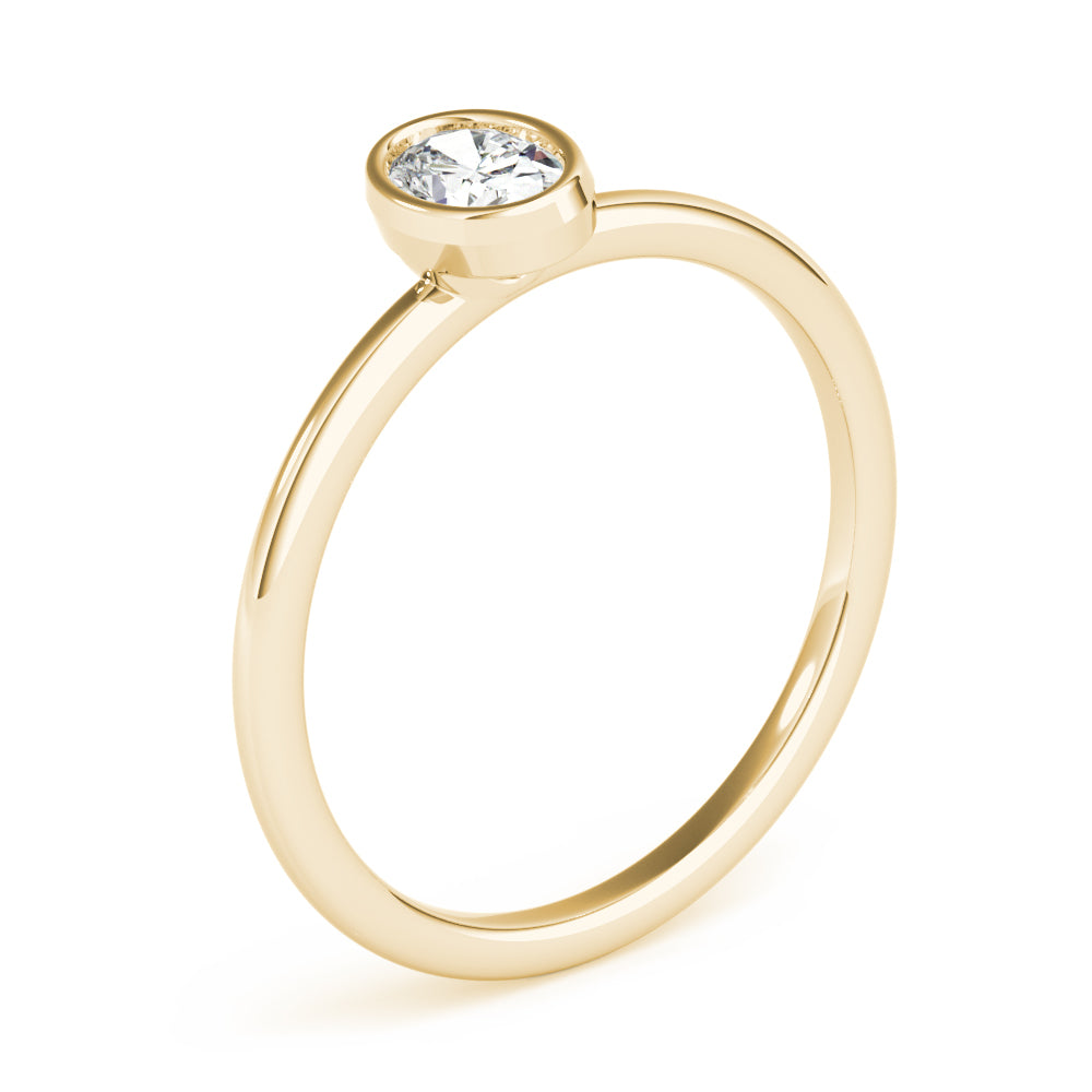 14K Yellow Gold Oval Solitaire Stackable With 0.25 TCW Diamond (Lab Grown VS-SI1, E/F/G)
