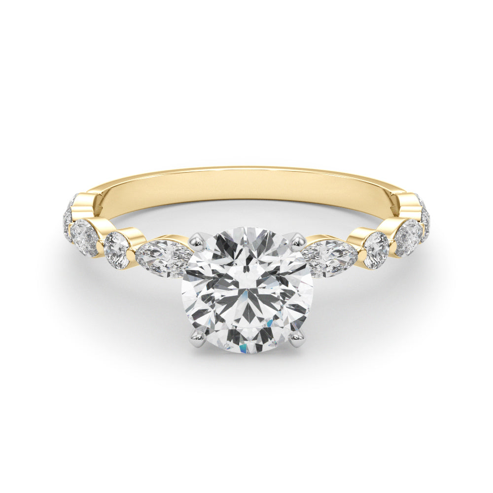 14K Yellow Gold Marquise & Round With 0.54 TCW Diamond (Lab Grown VS-SI1, E/F/G)