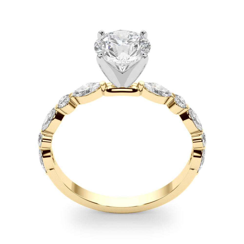 14K Yellow Gold Marquise & Round With 0.54 TCW Diamond (Lab Grown VS-SI1, E/F/G)