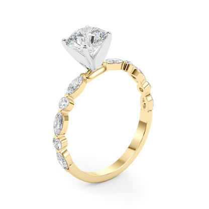 14K Yellow Gold Marquise & Round With 0.54 TCW Diamond (Lab Grown VS-SI1, E/F/G)