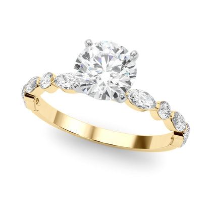 14K Yellow Gold Marquise & Round With 0.54 TCW Diamond (Lab Grown VS-SI1, E/F/G)