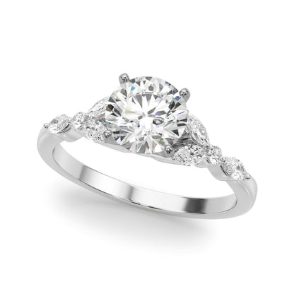14K White Gold Marquise & Round Engagement Ring With 0.39 TCW Diamond (Lab Grown VS-SI1, E/F/G)