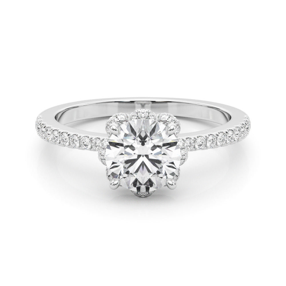 14K White Gold Engagement Ring With 0.10 TCW Diamond (Lab Grown VS-SI1, E/F/G)