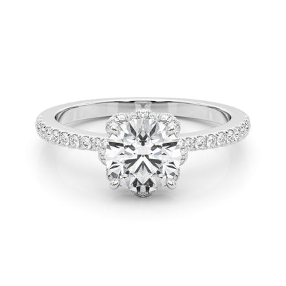 14K White Gold Engagement Ring With 0.10 TCW Diamond (Lab Grown VS-SI1, E/F/G)