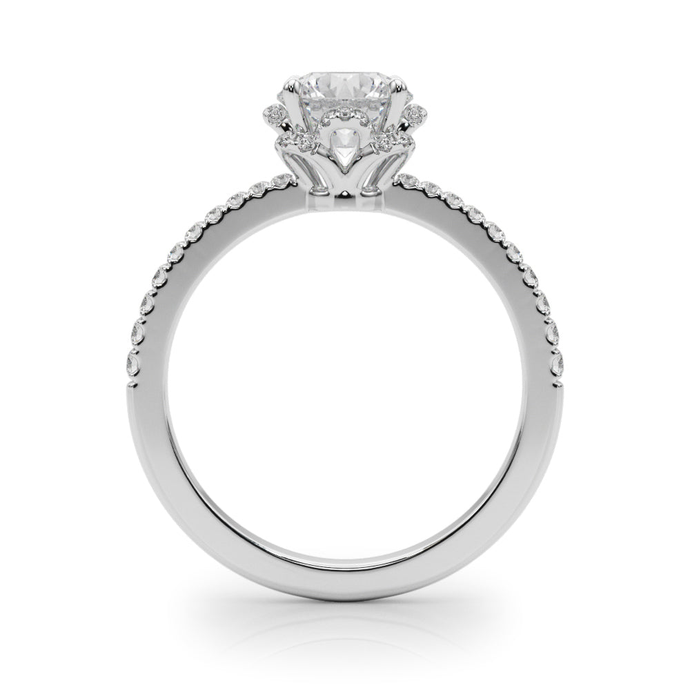 14K White Gold Engagement Ring With 0.10 TCW Diamond (Lab Grown VS-SI1, E/F/G)