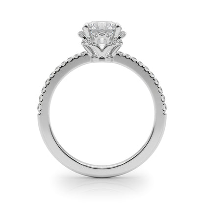 14K White Gold Engagement Ring With 0.10 TCW Diamond (Lab Grown VS-SI1, E/F/G)