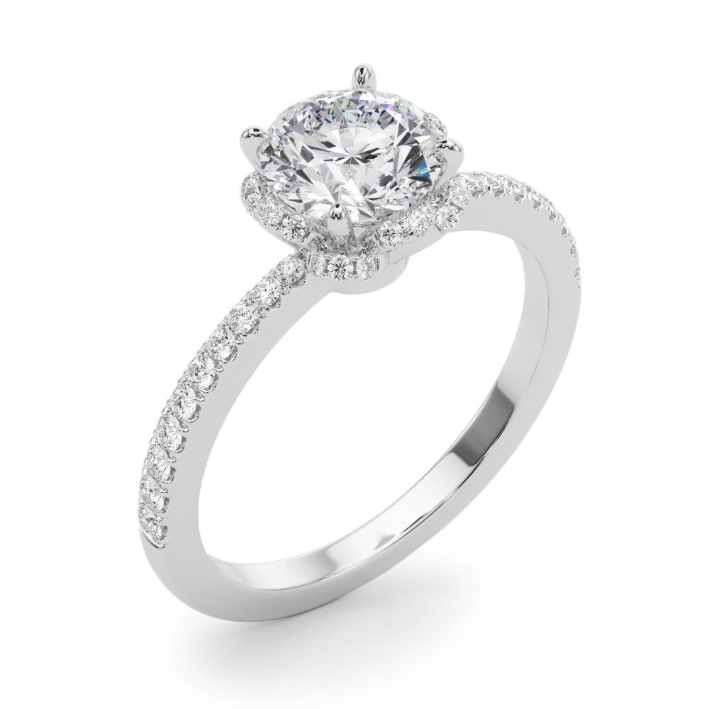 14K White Gold Engagement Ring With 0.10 TCW Diamond (Lab Grown VS-SI1, E/F/G)
