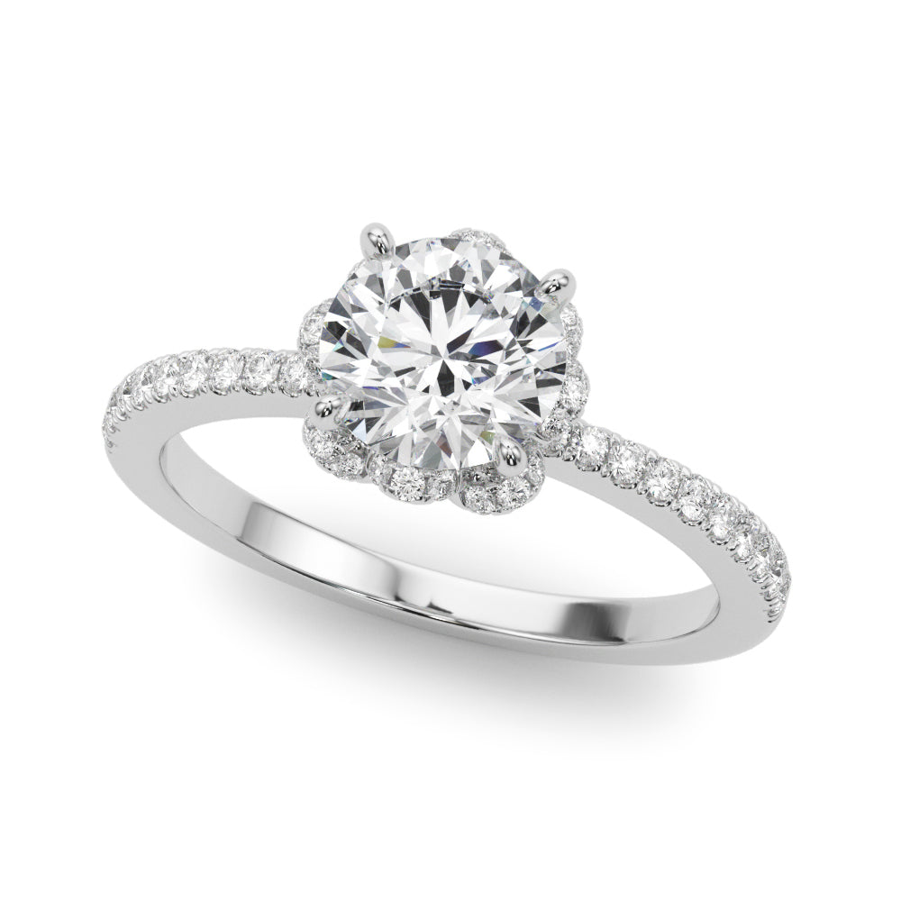 14K White Gold Engagement Ring With 0.10 TCW Diamond (Lab Grown VS-SI1, E/F/G)