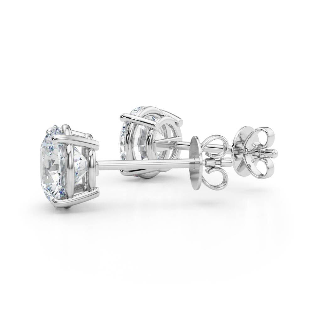 14K White Gold (1.5 Cttw) 3/4ct 4 Prong Wire Stud Earring With 1.50 TCW Diamond (Lab Grown VS-SI1, E/F/G)