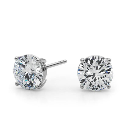 14K White Gold (1/2 Cttw) 1/4ct 4 Prong Wire Stud Earring With 0.50 TCW Diamond (Lab Grown VS-SI1, E/F/G)