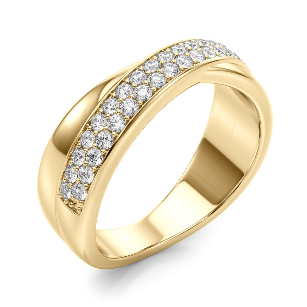 14K White and Yellow Gold Lab Grown Diamond Fashion Ring With 0.40 TCW Diamond (Lab Grown VS-SI1, E/F/G)