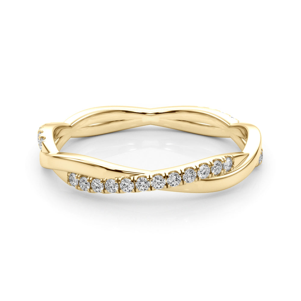 14K Yellow Gold Lab Grown Diamond Twisted Band With 0.20 TCW Diamond (Lab Grown VS-SI1, E/F/G)