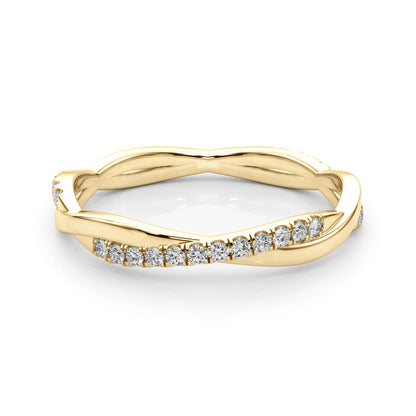 14K Yellow Gold Lab Grown Diamond Twisted Band With 0.20 TCW Diamond (Lab Grown VS-SI1, E/F/G)