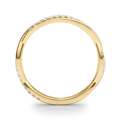 14K Yellow Gold Lab Grown Diamond Twisted Band With 0.20 TCW Diamond (Lab Grown VS-SI1, E/F/G)