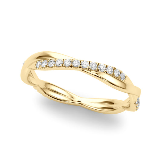 14K Yellow Gold Lab Grown Diamond Twisted Band With 0.20 TCW Diamond (Lab Grown VS-SI1, E/F/G)