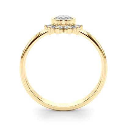 14K Yellow Gold Lab Grown Diamond Fashion Ring Round With 0.10 TCW Diamond (Lab Grown VS-SI1, E/F/G)