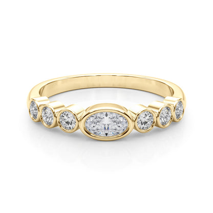 14K Yellow Gold Lab Grown Diamond With Oval Color Center Ring With 0.49 TCW Diamond (Lab Grown VS-SI1, E/F/G)