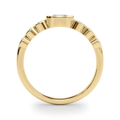 14K Yellow Gold Lab Grown Diamond With Oval Color Center Ring With 0.49 TCW Diamond (Lab Grown VS-SI1, E/F/G)