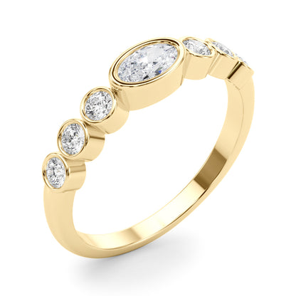 14K Yellow Gold Lab Grown Diamond With Oval Color Center Ring With 0.49 TCW Diamond (Lab Grown VS-SI1, E/F/G)