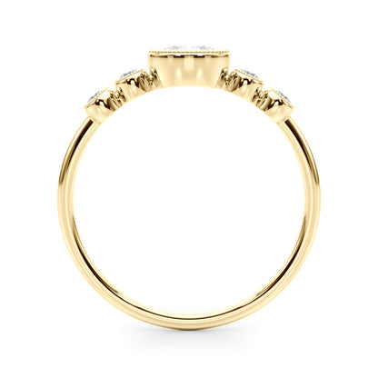 14K Yellow Gold Lab Grown Diamond 5 Stone Fashion Ring With Oval Center With 0.32 TCW Diamond (Lab Grown VS-SI1, E/F/G)