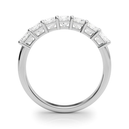 14K White Gold Lab Grown Diamond 7 Stone Band Princess Cut With 1.40 TCW Diamond (Lab Grown VS-SI1, E/F/G)