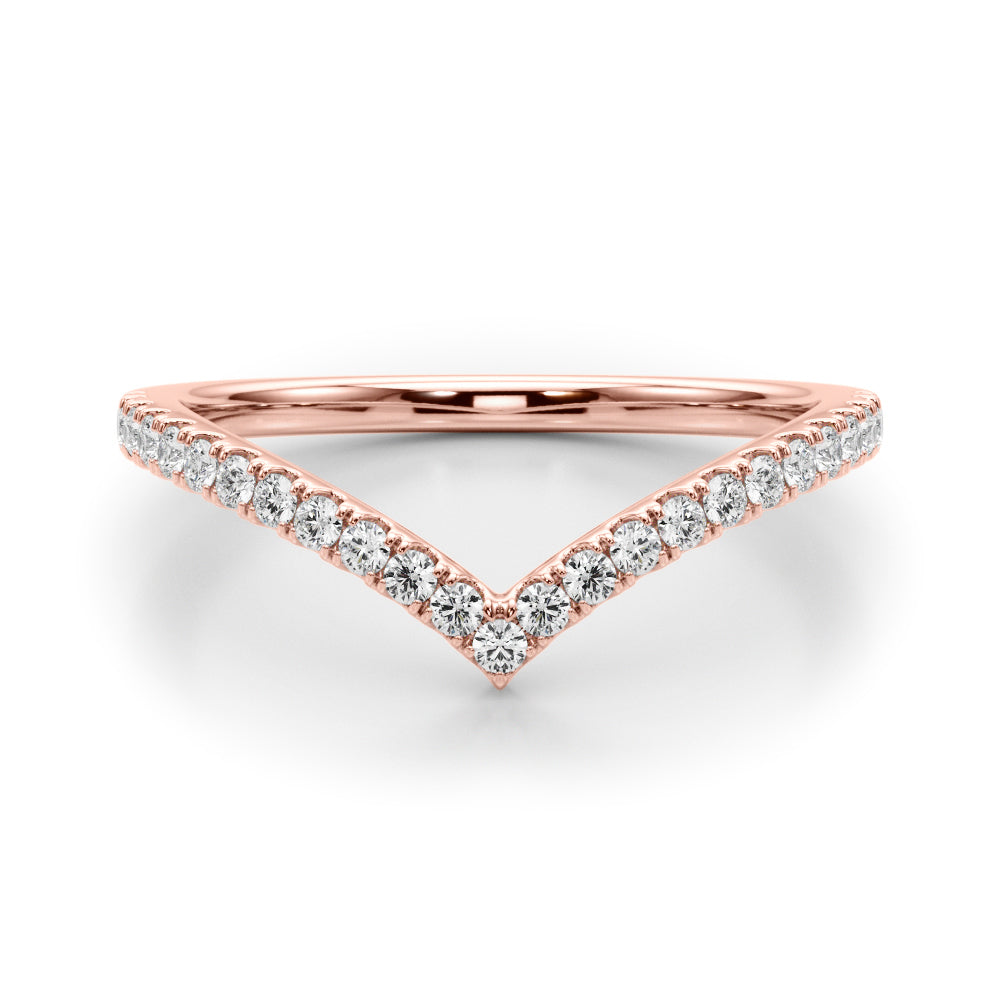 14K Rose Gold Lab Grown Diamond Chevron Band With 0.18 TCW Diamond (Lab Grown VS-SI1, E/F/G)
