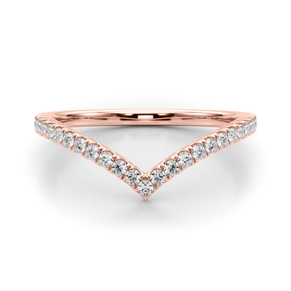 14K Rose Gold Lab Grown Diamond Chevron Band With 0.18 TCW Diamond (Lab Grown VS-SI1, E/F/G)