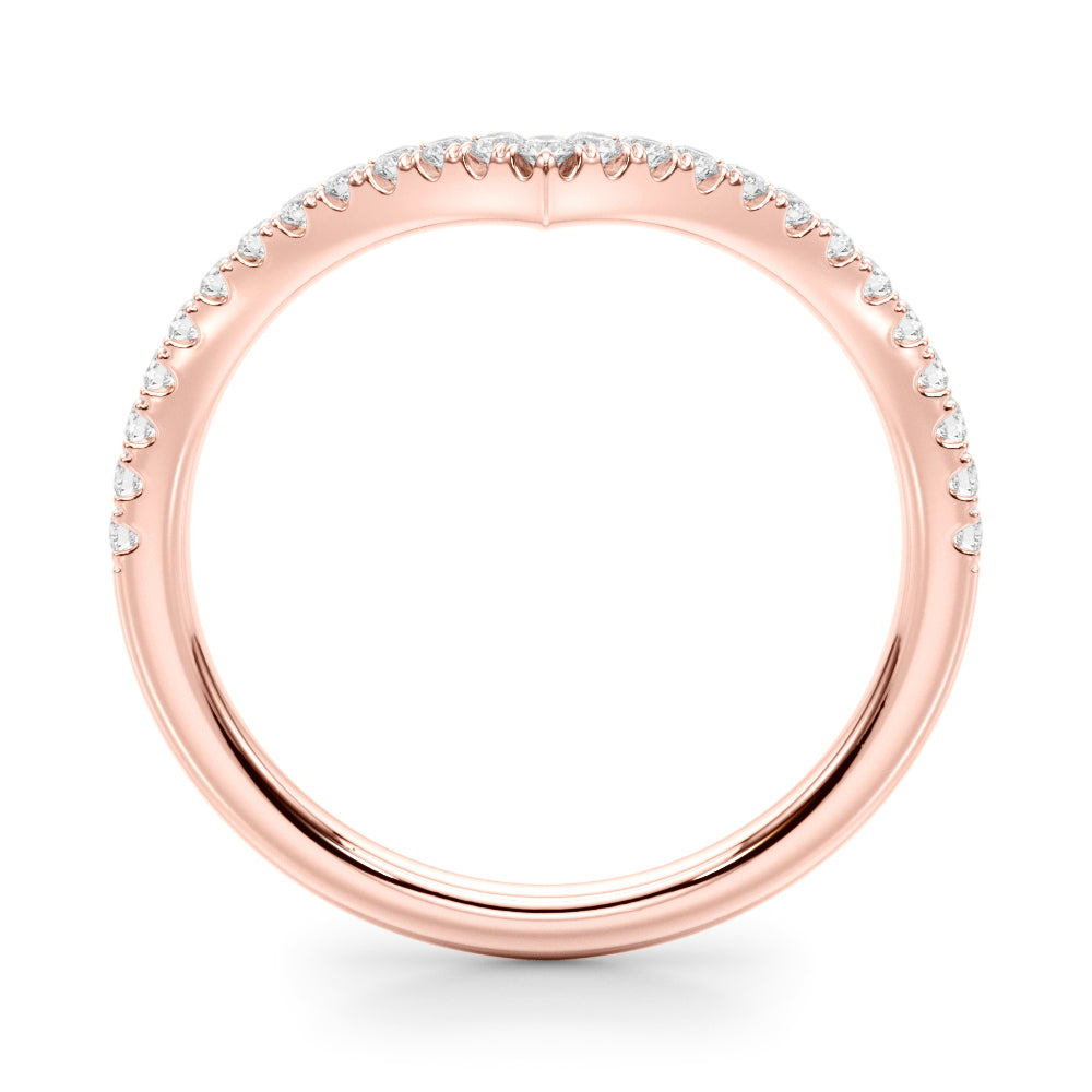 14K Rose Gold Lab Grown Diamond Chevron Band With 0.18 TCW Diamond (Lab Grown VS-SI1, E/F/G)