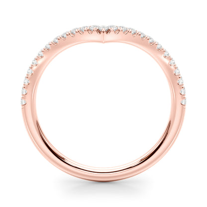 14K Rose Gold Lab Grown Diamond Chevron Band With 0.18 TCW Diamond (Lab Grown VS-SI1, E/F/G)