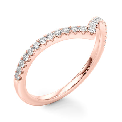 14K Rose Gold Lab Grown Diamond Chevron Band With 0.18 TCW Diamond (Lab Grown VS-SI1, E/F/G)